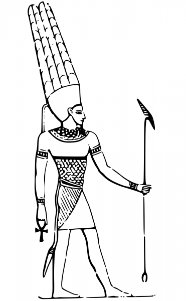 Egyptian God Chonsu coloring page image