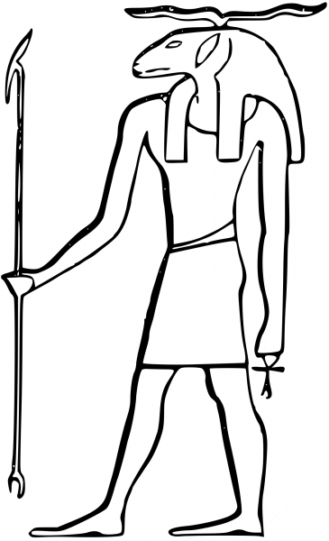 Egyptian God Khnum coloring page image