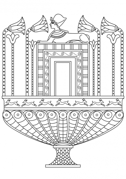 Egyptian Vase coloring page image