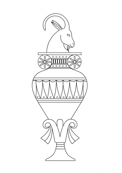 Egyptian Vase coloring page image