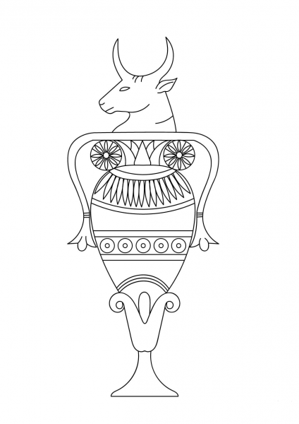 Egyptian Vase coloring page image