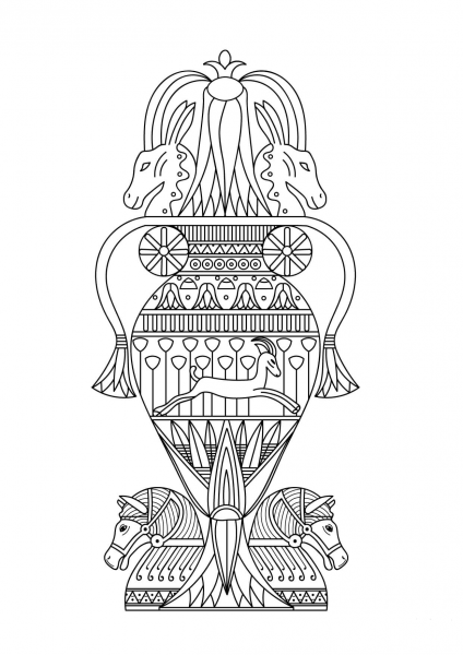 Egyptian Vase coloring page image