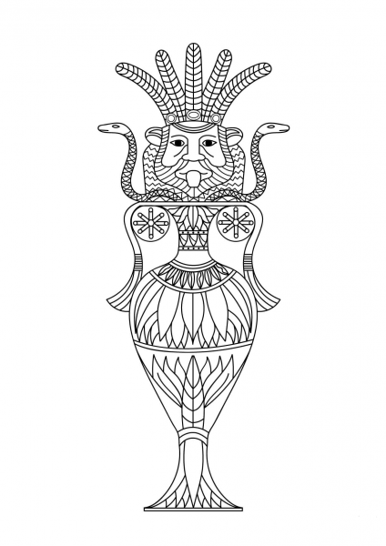 Egyptian Vase coloring page image