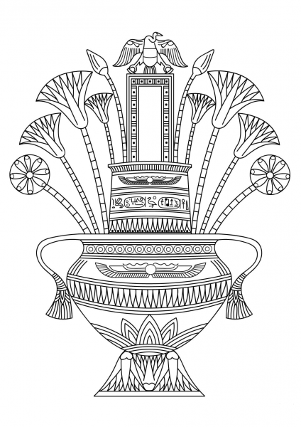 Egyptian Vase coloring page image