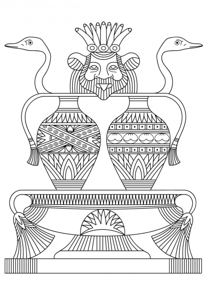Egyptian Vase coloring page image