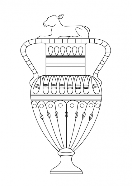 Egyptian Vase coloring page image