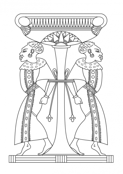 Egyptian Vase coloring page image