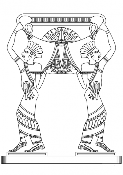 Egyptian Vase coloring page image