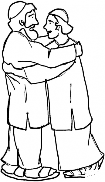 Eid Mubarak Hug coloring page image
