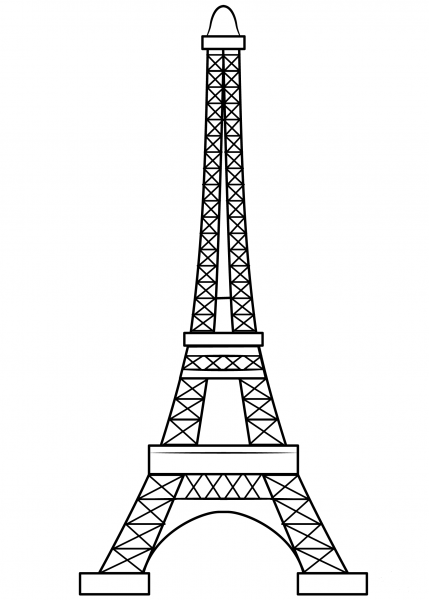 Eiffel Tower coloring page image