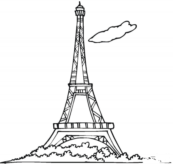 Eiffel Tower  coloring page image