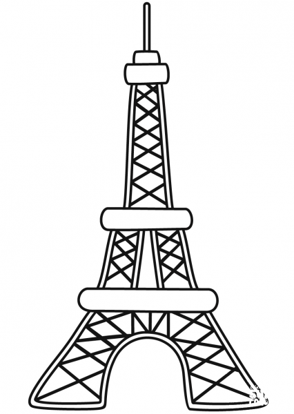 Eiffel Tower coloring page image