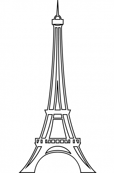 Eiffel Tower coloring page image