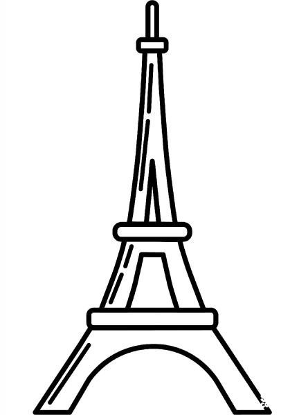 Eiffel Tower coloring page image