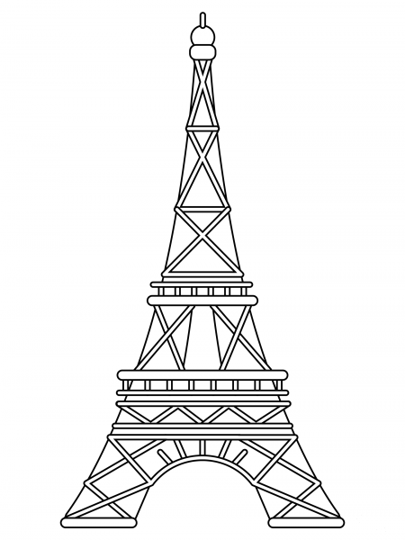 Eiffel Tower coloring page image