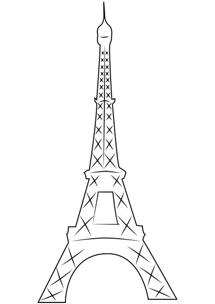 Eiffel Tower In Paris  coloring page image