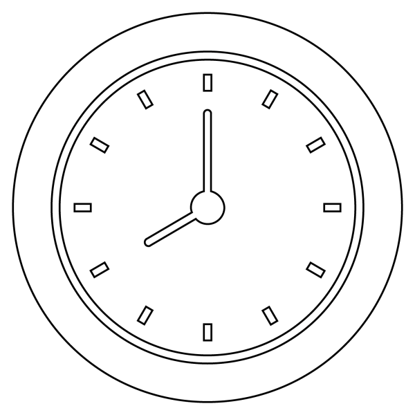 Eight O’clock Emoji coloring page image