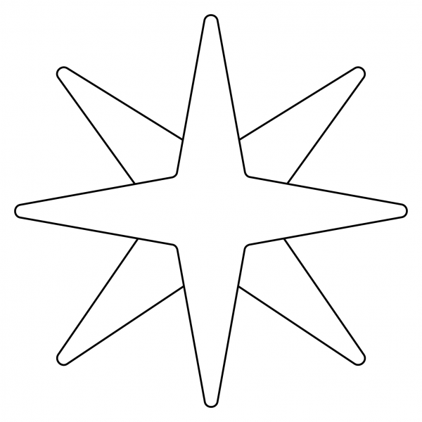 Eight Pointed Star Emoji coloring page image