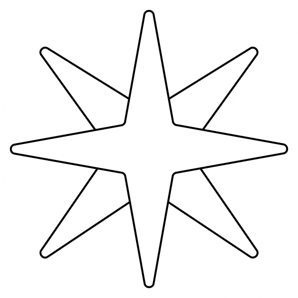 Eight Pointed Star Emoji coloring page image