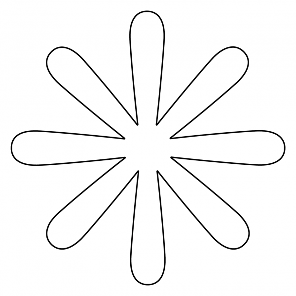 Eight Spoked Asterisk Emoji coloring page image
