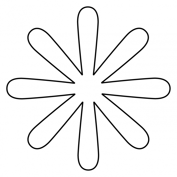 Eight Spoked Asterisk Emoji coloring page image