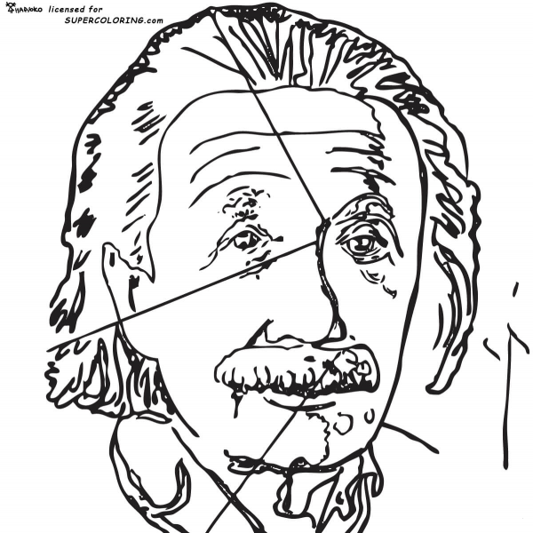 Einstein By Andy Warhol coloring page - ColouringPages