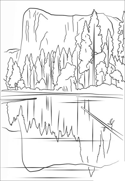 El Capitan coloring page image
