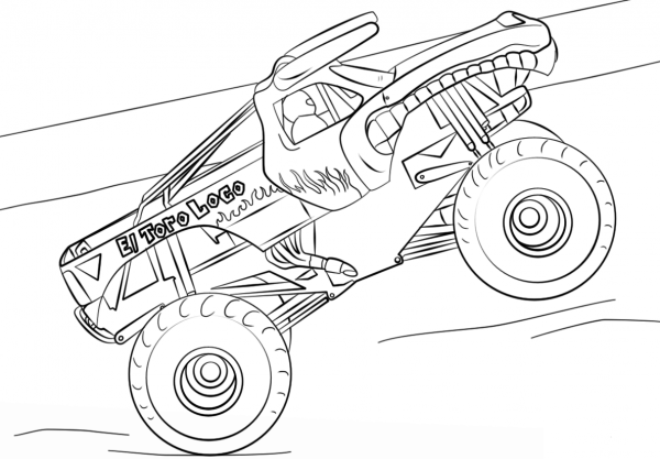 El Toro Loco Monster Truck coloring page image