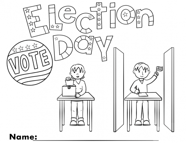 Election Day coloring page image