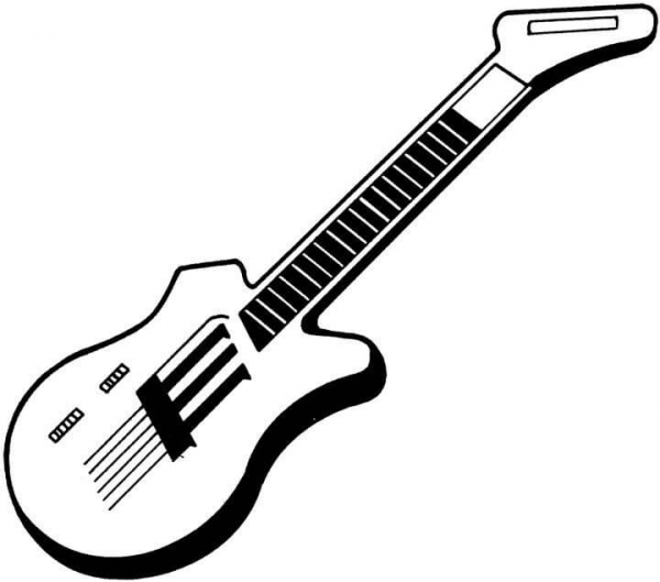 Electric Guitar   coloring page image