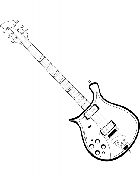 Electric Guitar coloring page image