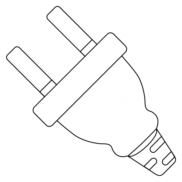 Electric Plug Emoji coloring page image
