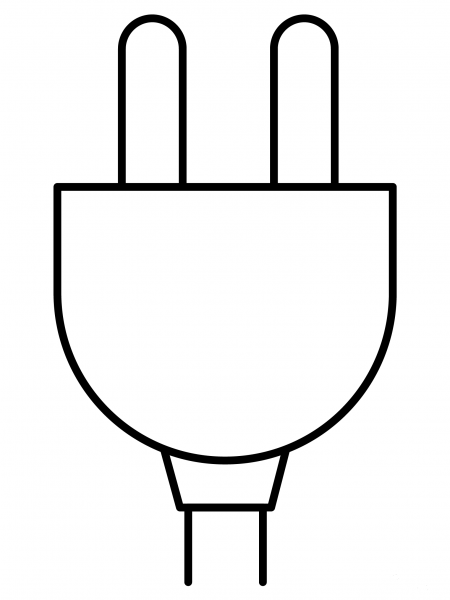 Electric Plug Emoji coloring page image