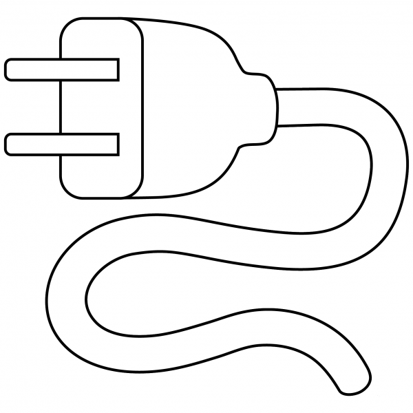 Electric Plug Emoji coloring page image