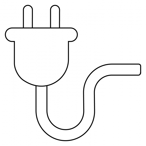 Electric Plug Emoji coloring page image