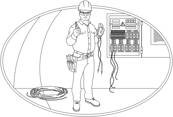 Electrician coloring page image