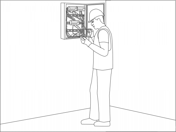 Electrician coloring page image
