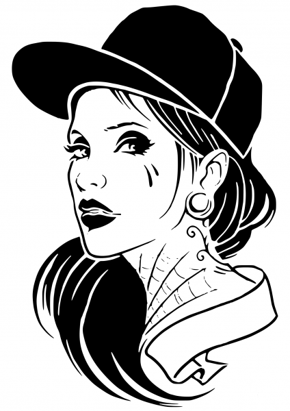 Elegant Lady coloring page image