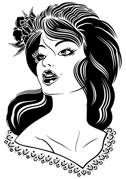 Elegant Woman coloring page image