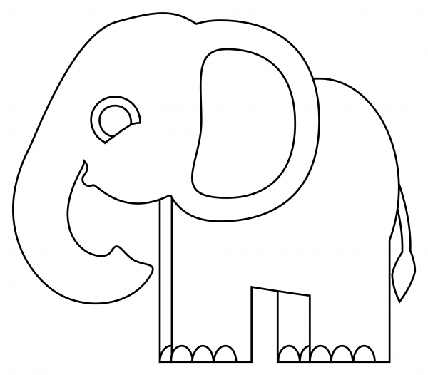 Elephant coloring page image