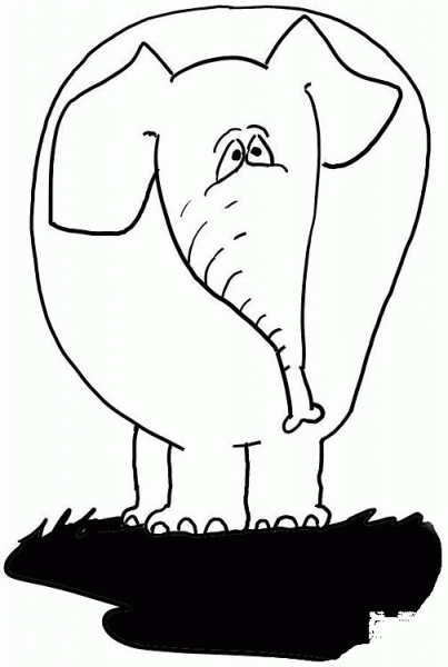 Elephant coloring page image