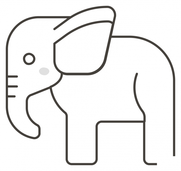 Elephant coloring page image