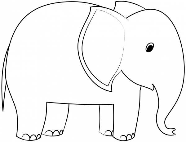 Elephant coloring page image