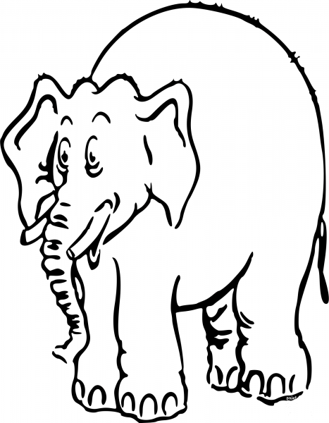 Elephant coloring page image