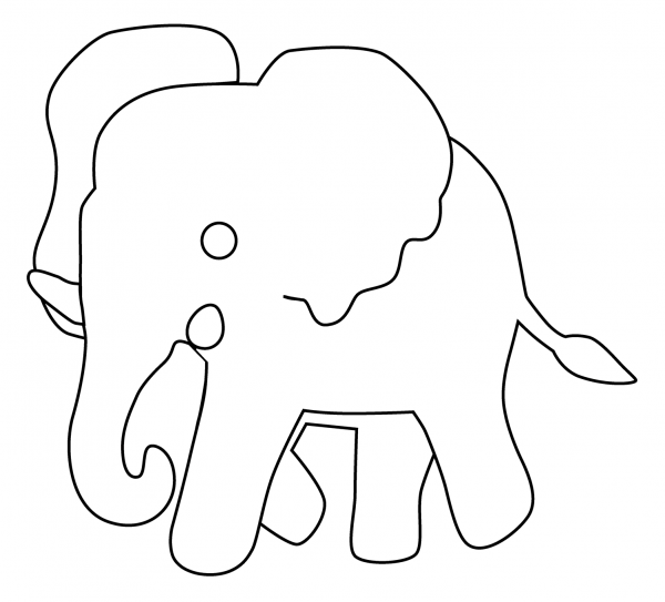 Elephant Emoji coloring page image