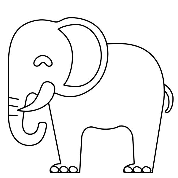 Elephant Emoji coloring page image