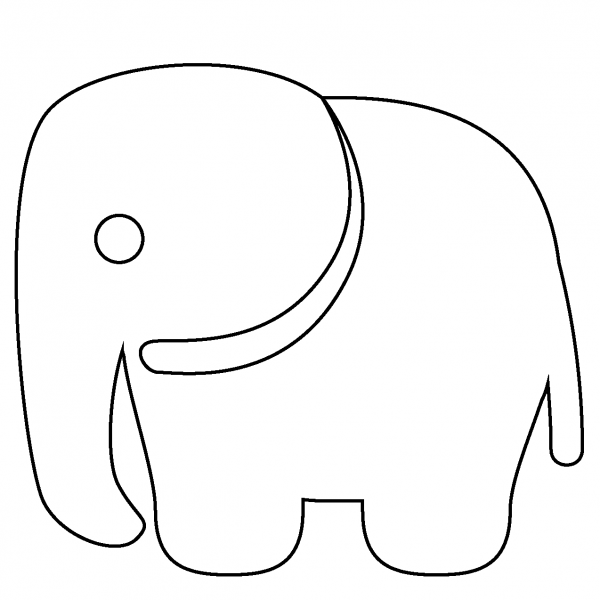 Elephant Emoji coloring page image