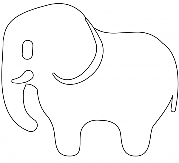 Elephant Emoji coloring page image