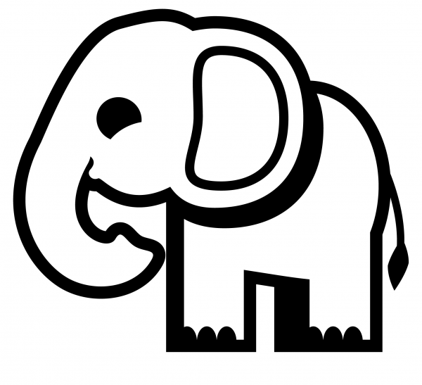 Elephant Emoji coloring page image