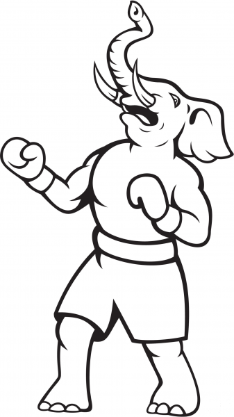 Elephant Republican Boxer coloring page image
